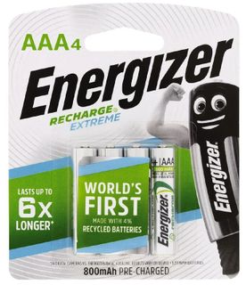 Energizer Extreme Recharge AAA 4pk 800mAh pre charged