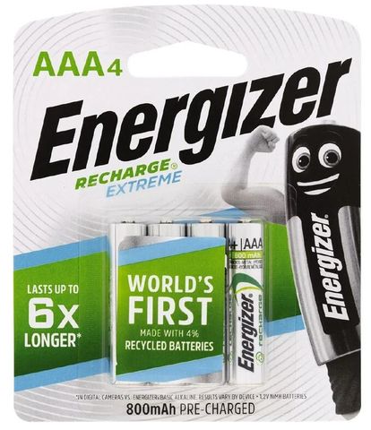 Energizer Extreme Recharge AAA 4pk 800mAh pre charged