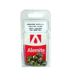 10 x 1.0mm Straight  Grease Nipple Packet 10 - Alemlube