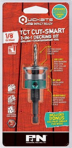 Drill TCT & Countersink Quickbit 1/8(8g) Sutton