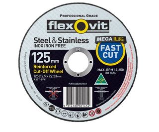 230 x 2.5 x 22 mm Flexovit Metal Cut-Off (Mega line) Wheels