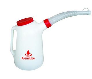 1 Litre Polypropylene Oil Measure complete with  Flex Spout - Alemlube