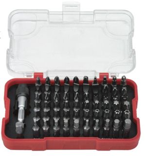 62 piece x 1/4" Drive  Bit Set complete with Magnetic Bit Holder & Socket Adaptor - HANS