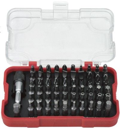 62 piece x 1/4" Drive  Bit Set complete with Magnetic Bit Holder & Socket Adaptor - HANS