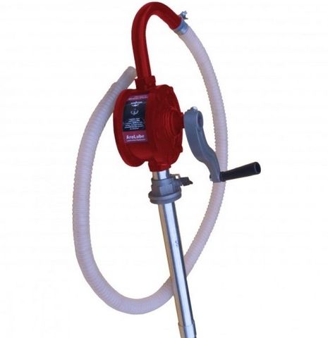 18LPM Rotary Drum Pump, suits 205 & 60litre drum, suitable for oil, petrol, diesel, kerosene & low visc oil, 2.2m of hose, can syphon & transfer in reverse