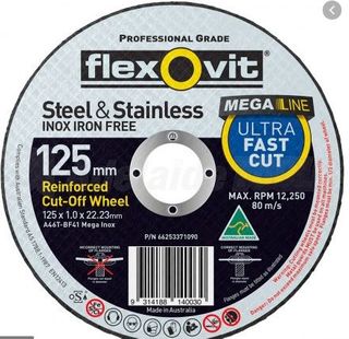 125 x 1 x 22 INOX T41 Cut-Off Disc - Flexovit