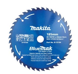 165mm 24T BlueMak TCT Circular Saw Blade For Timber - Makita