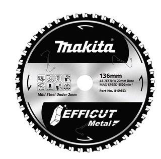 136mm 45T EFFICUT TCT Saw Blade Metal/Stainless Steel - Makita