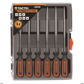 140 mm 6 piece Needle File Set complete with  Handle - Tactix