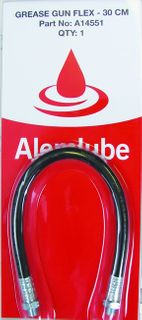 300mm High Pressure Grease Gun Flex Hose minimum 14,500psi - Alemlube