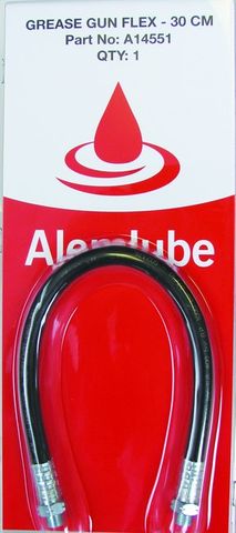 300mm High Pressure Grease Gun Flex Hose minimum 14,500psi - Alemlube