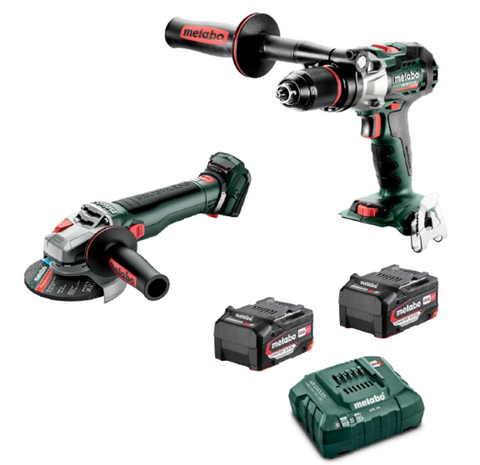 Metabo 18v B/Less 2 pice Kit  Hammer Drill & Angle Grinder