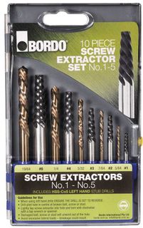 Bordo 10 piece Screw Extractor Set