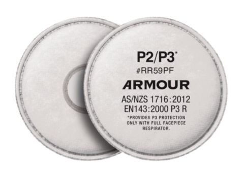 Activated Carbon Particulate Pancake Filter 1 Pair P2/P3 - Armour