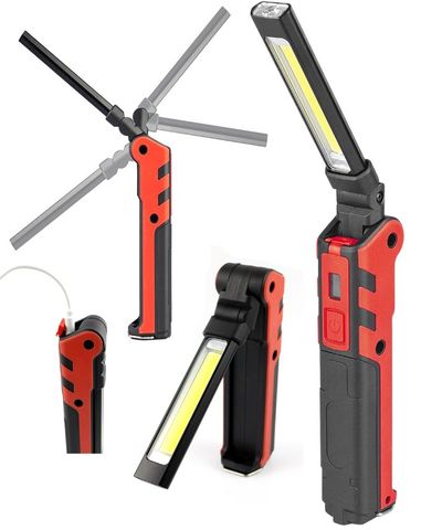 150 Lumens LED Rechargeable Foldable Dual Work Light IP44 - Powerbuilt