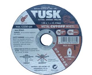 125 x 1 x 22mm Ceramic Abrasive Cut-Off Wheel 100 Pack - Tusk