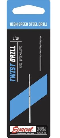 1/16" HSS Jobber Drill Prepack Sutton