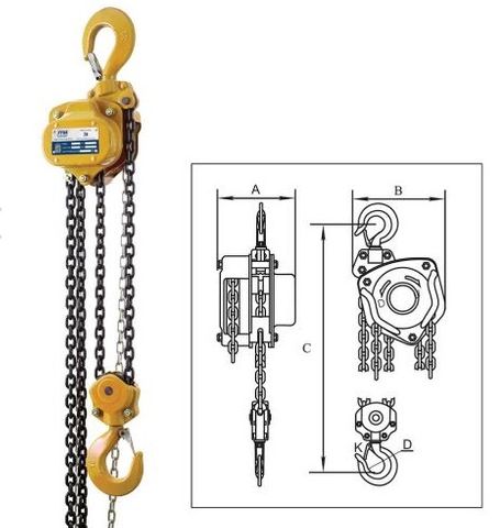 ITM Chain Block HD 3Tonne c/w 1m Sling