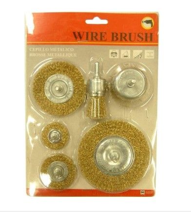 Wire Brushes Set Wheel/Cup with 6mm Shank 6-pce