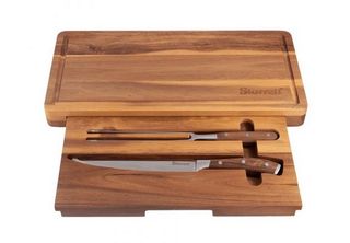 Starrett 2pc Carving Knife Set with Integrated Board