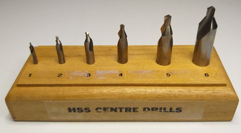 #1-#6 HSS Centre Drill Set in Wooden Block