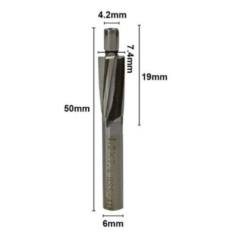 M4 HSS Counterbore - 4.20mm Pilot x 7.40mm Cutter x 6mm Shk x 50mm OAL - SWC