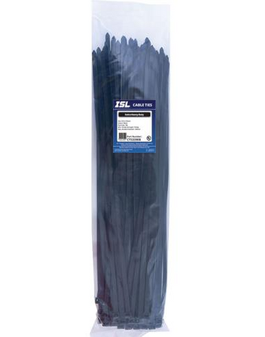 ISL 533 x 9.0mm UV Nylon Cable Tie - Blk. - 100pk