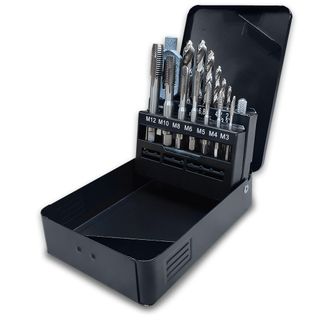 15pc Combination Hand Tap and Tapping Drill Set in metal case