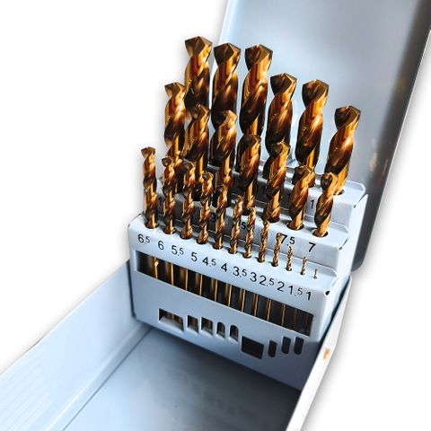Urlisi 1-13mm x 0.5mm Rises HSSCo5% Jobber Drill Set.25 Piece