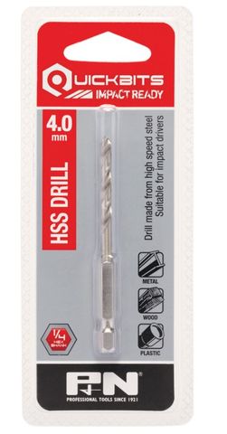 4.0mm Drill Impact Quickbit 1/4" hex Shank -  P&N