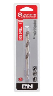 10.0mm Drill Impact Quickbit 1/4" hex Shank -  P&N