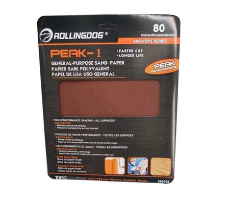Sand Paper General Purpose 80 Grit 10 Sheets
