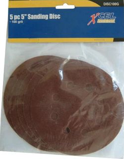 125mm x 100 grit sanding Disc Velcro Backed packet of 5