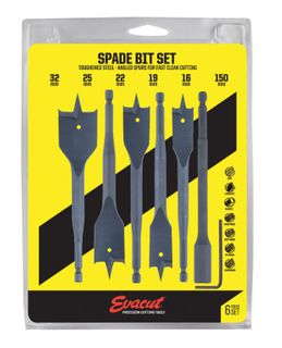 6 piece Spadebit Set (10, 12, 16, 19, 22, 25mm) - Sutton