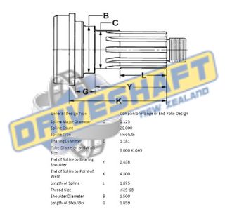 MS/S 1.125 X 26 SPL 3.000 X .065 (30MM BEARING)