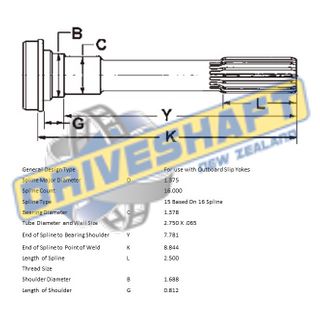 MS/S 1.375 X 16 SPL 2.750 X .065 (35MM BEARING)