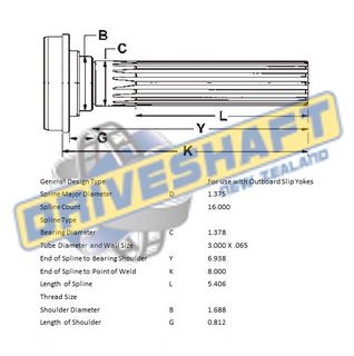 MS/S 1.375 X 16 SPL 3.000 X .065 (35MM BEARING)