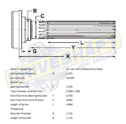 MS/S 16 X 1.375 SPL 3.000 X .083 (35MM BEARING)