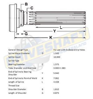 MS/S 16 X 1.500 SPL 3.000 X .083 (40MM BEARING)