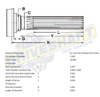 MS/S 16 X 1.500 SPL 4.000 X .083 (40MM BEARING)