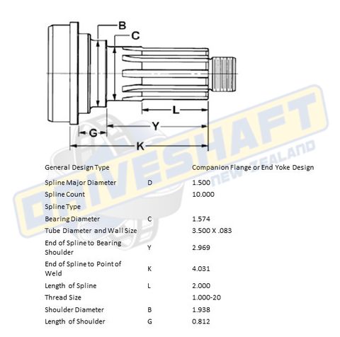 MS/S 10 X 1.500 SPL 3.500 X .083 (40MM BEARING)