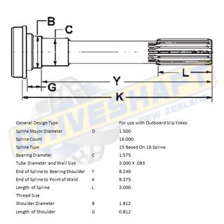 MS/S 16 X 1.500 SPL 3.000 X .083 (40MM BEARING)