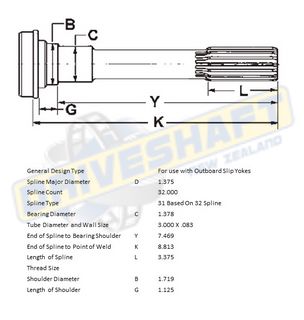 MS/S 32 X 1.376 SPL 3.000 X .083 (35MM BEARING)