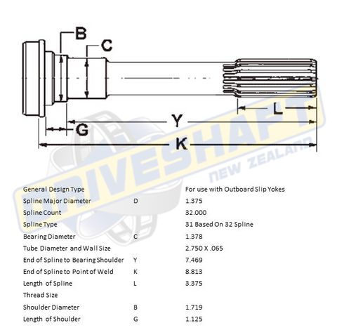 MS/S 32 X 1.375 SPL 2.750 X .065 (35MM BEARING)