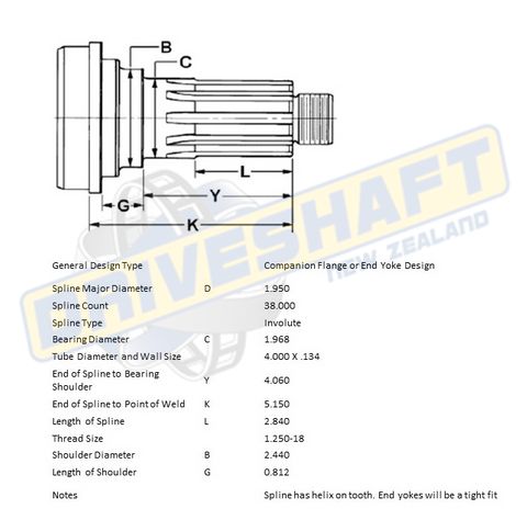 MS/SS 38 X 1.950 SPL 4.000 X .134 (50MM BEARING)
