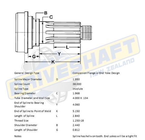 MS/SS 1.950 X 38 SPL 4.000 X .134 (50MM BEARING)