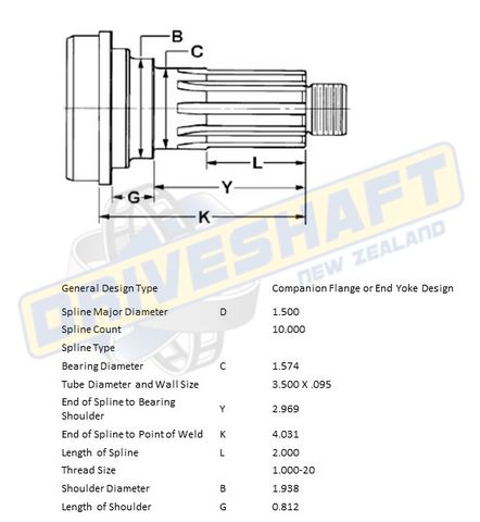 MS/S 10 X 1.500 SPL 3.500 X .095 TUBE (40MM BEARING) 1310-1550