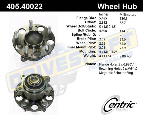 W/B R HON HUB ACCORD CL7