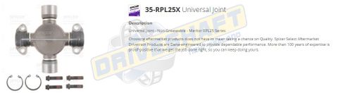 U/J 52.32X207.60 EX/71.37X168.40 2HWD NGN/CGN suits RPL25 SPICER