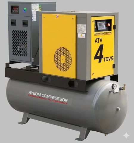 Aykom 4kW 300 Litre Screw Compressor with Dryer / Receiver